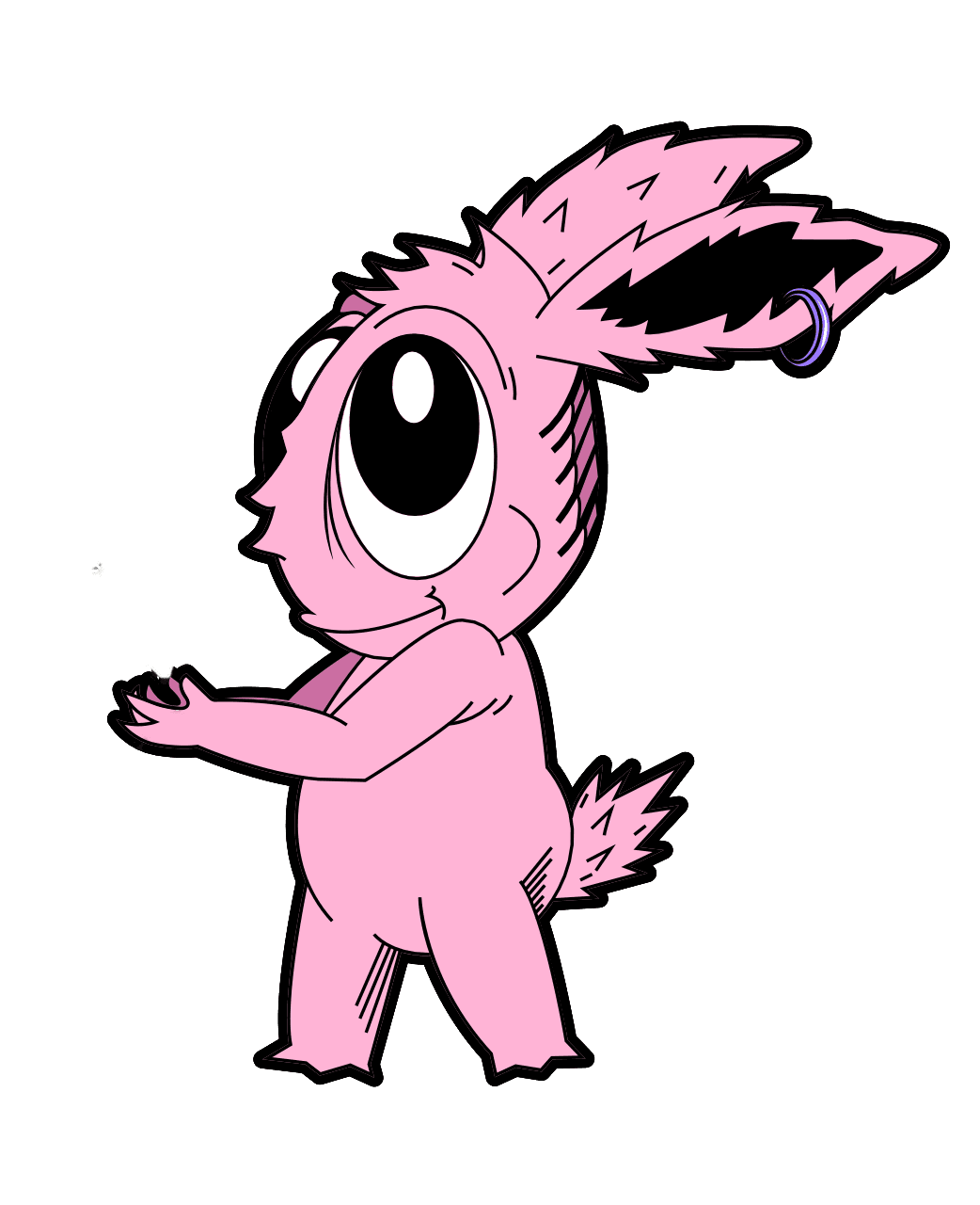 illustration of a pink rabbit called chimuelo