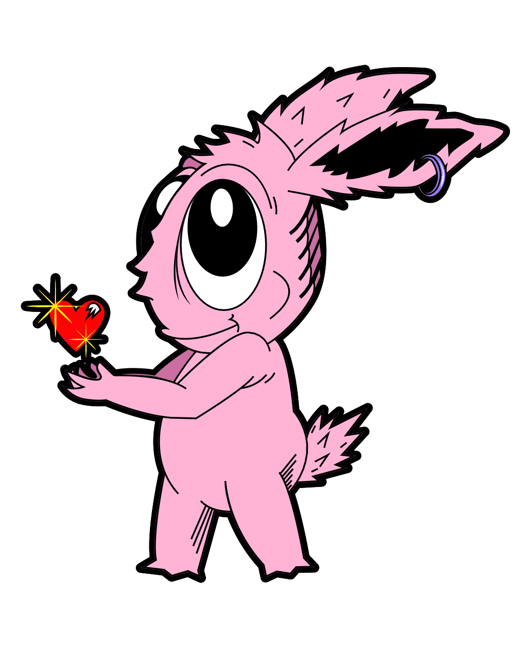 illustration of a pink rabbit called chimuelo